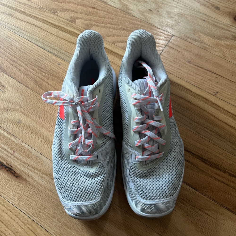 White and Pink Athletic Sneakers